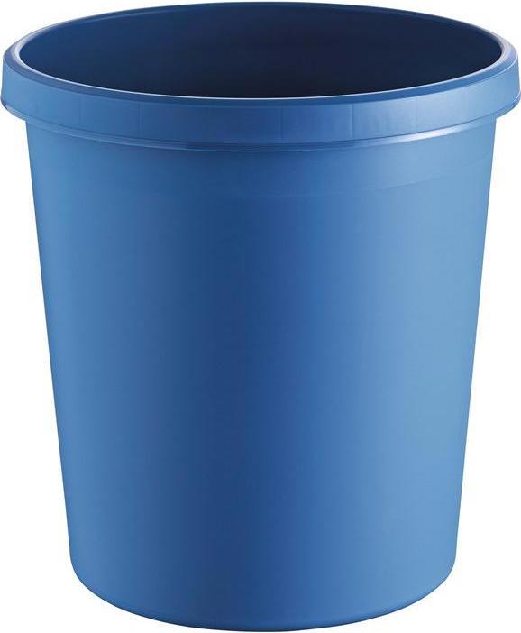 Productafbeelding Helit Prullenbak 18 l H331xØ315 mm met greeprand kunststof blauw (18 l)