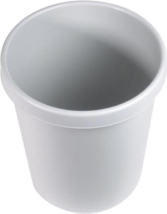 Actual product image Helit Wastepaper bin 18 l H331xØ315 mm with handle rim plastic light grey (18 l)