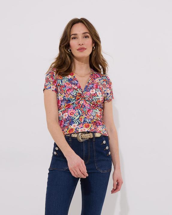 Actual product image Joe Browns Bright Floral Knotted Twist Front Jersey Top