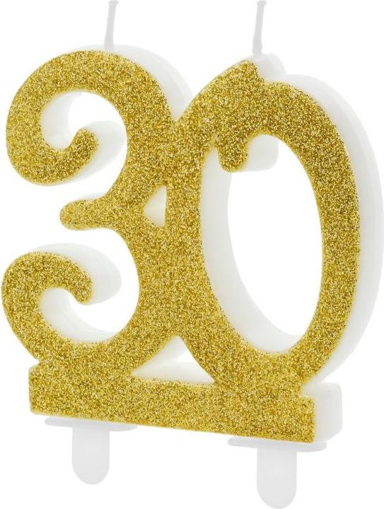 Produktbild Partydeco Geburtstagskerze 30 mit Glitter (1 x)