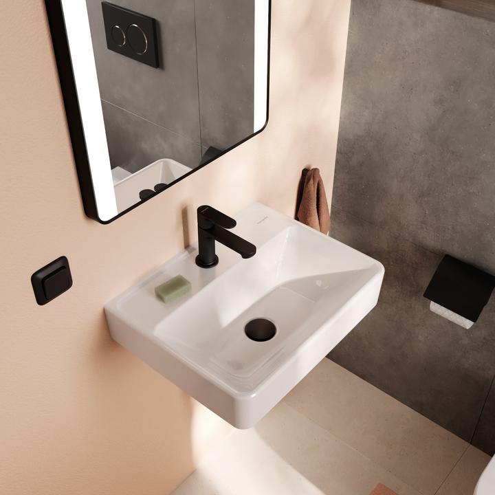 Produktbild hansgrohe Xanuia Q Handwaschbecken, mit Hahnloch, ohne Überlauf, 500x390mm, SmartClean, weiss