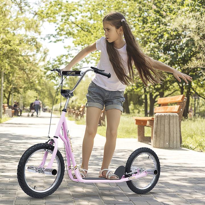 Produktbild Homcom Kinderroller Mit Handbremse, extra dicker Luftbereifung, Höhenverstellbarer Lenker