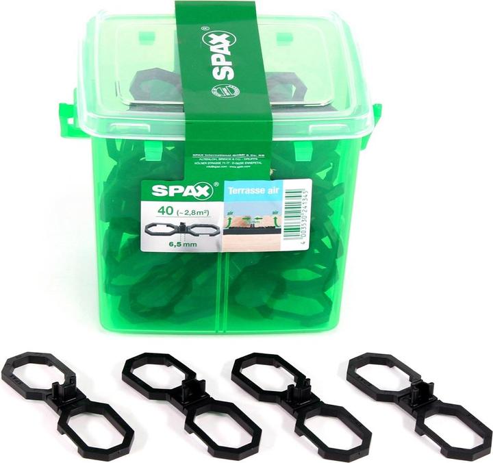 Produktbild Spax Terasse Air Abstandshalter 6,5 mm Belüftung für Holzdielen Terasse 40 Stück in Henkelbox ( (40 x)