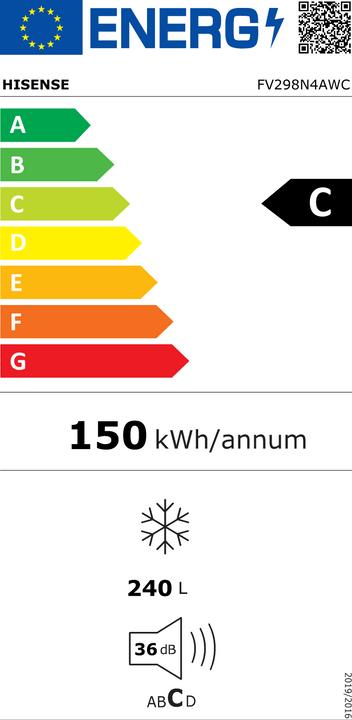 Label énergétique Hisense Gefriergerät (Autonome, 240 l)
