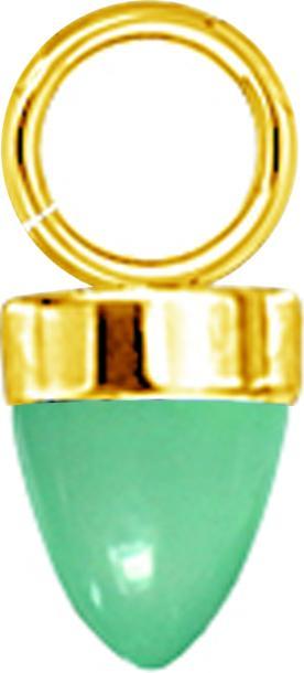 Star Piercing Anhänger vergoldet ein Kegel Glas grün (ohne Messing, Chirurgenstahl 316L)