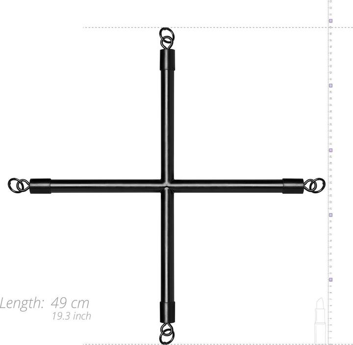Actual product image Bedroom Fantasies Hog Tie Cross Bar With Cuffs - Black