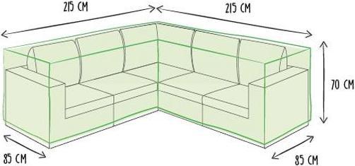 Actual product image Garden Lights Outdoor Cover for L-Shape Lounge Set - 215 cm