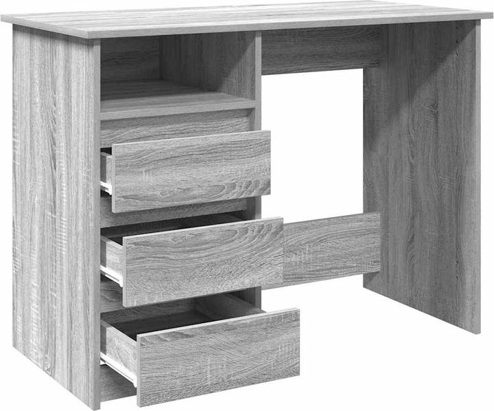 Produktbild VidaXL Schreibtisch Grau Sonoma 102x50x75 cm Holzwerkstoff Bürotisch Tisch (102 x 50 x 75 cm)