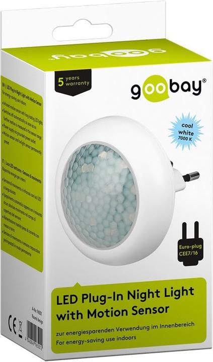 Produktbild Goobay LED-Nachtlicht mit Bewegungsmelder, kompakt