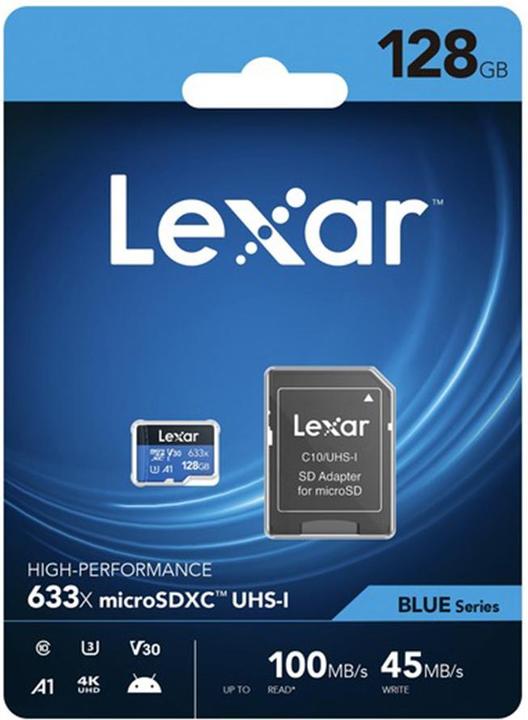 Produktbild Lexar High-Performance 633x microSDHC/microSDXC UHS-I U3 (128 GB, microSDXC, U3, UHS-I)