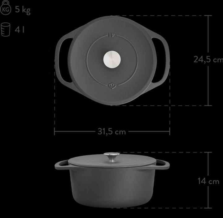 Immagine prodotto Springlane Cocotte (24 cm, Pirofila + casseruola, Ghisa)