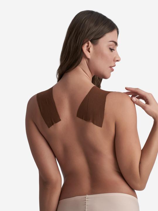 Image du produit Bye Bra Ruban De Corps 5m X 6,5 cm + 3 Paires De Cache-Tétons En Satin Marron Foncé (Une unité par pack, Taille unique)
