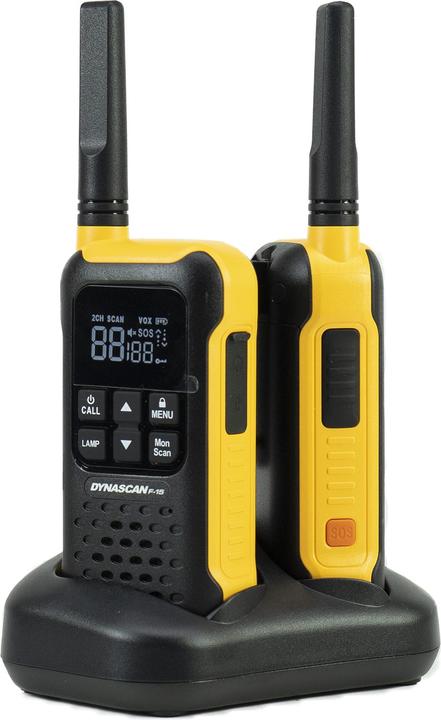 Actual product image Dynascan PMR PNI F-15 portable radio, 446 MHz, 0.5 W, 16 CH, waterproof IP67, set of 2 pieces (3 km)