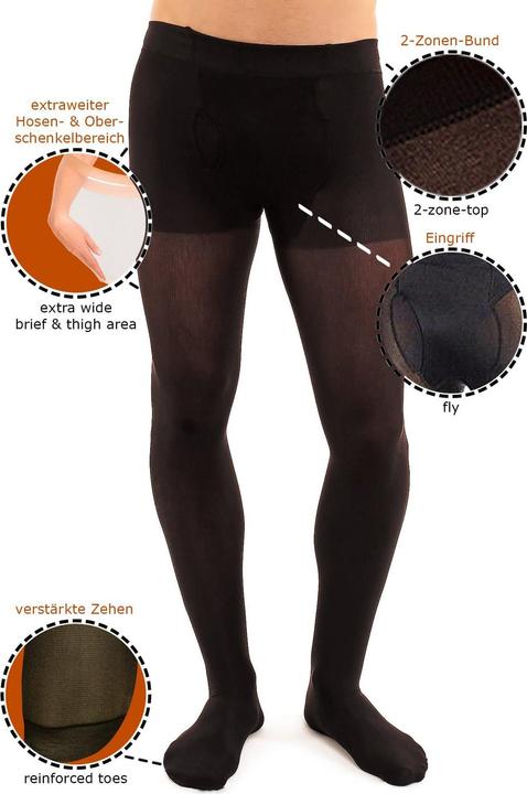 Immagine prodotto Glamory Microman 100 Collant uomo, colore nero, taglia 52-54 (100 DEN, 52 - 54)
