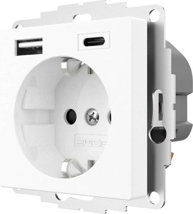 Actual product image 2USB 2U-449528 Socket outlet with earthing contact and USB charging output, increased contact