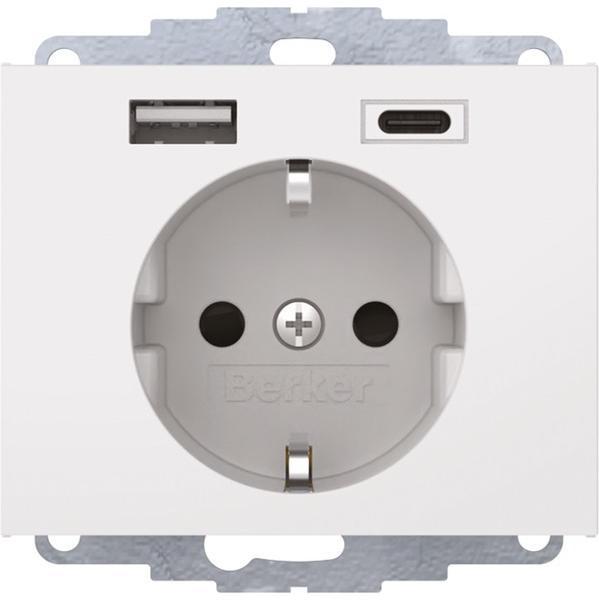 Produktbild Berker Steckdose SCHUKO/USB A-C Kx pws glänzend