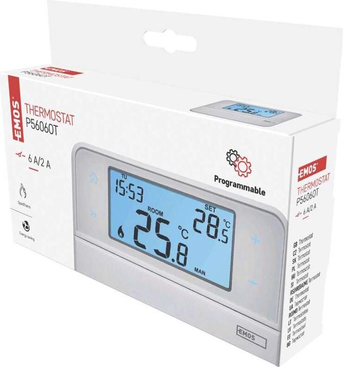 Image du produit Emos Thermostat d'ambiance OpenTherm P5606OT, programmable, câblé
