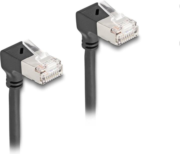 Actual product image Delock RJ45 network cable Cat.6A S/FTP Slim 90° bottom / bottom (S/FTP, CAT6a, 5.50 m)