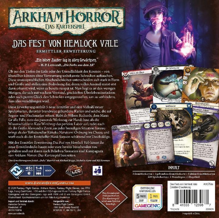 Image du produit FFG FFGD1176 - Horreur à Arkham : Le Jeu de Cartes - La Fête de Hemlock Vale (Extension), 14+ (Allemand)