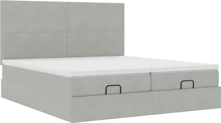Image du produit VidaXL Ottoman-lit avec matelas Gris clair 160x200 cm velours (160 x 200 cm)