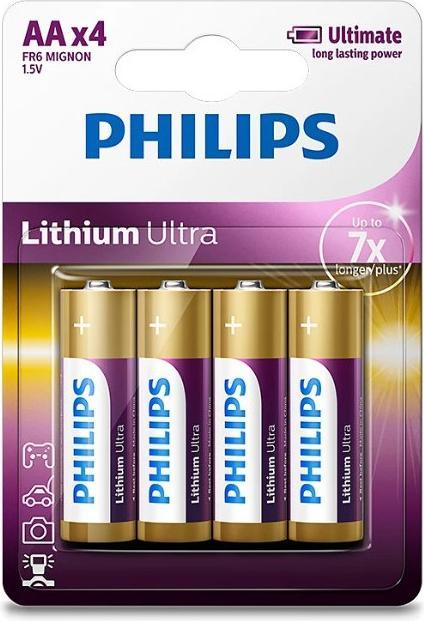 Actual product image Philips Lithium Ultra FR6LB4A - Battery 4 x AA type (4 pcs., AA)