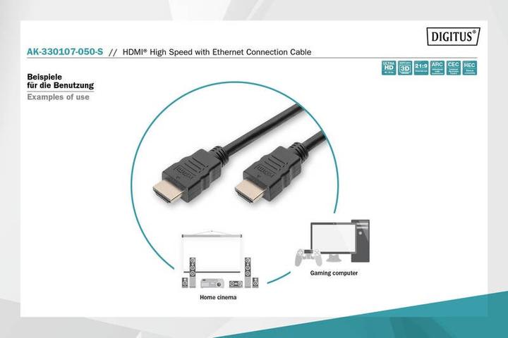 Produktbild Digitus HDMI (Typ A) — HDMI (Typ A) (5 m, HDMI)