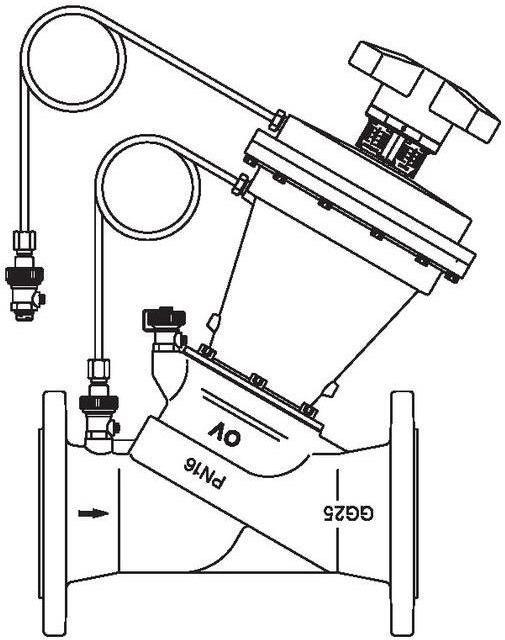 Produktbild Oventrop OV Differenzdruckregler Hydromat DFC PN 16, 400-1800 mbar, Flansch DN 100