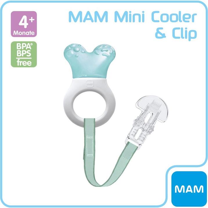Produktbild MAM Kühlbeissring Mini Cooler & Clip boy 2+ M, mit Clip 1 Stk in türkis