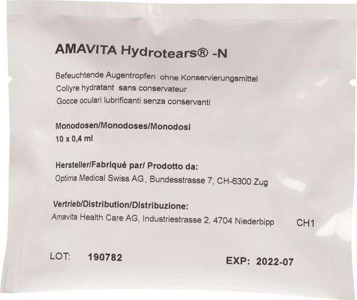 Actual product image Amavita Hydrotears-N Gtt Opht 20 Monodos 0.4 ml (0.40 ml)