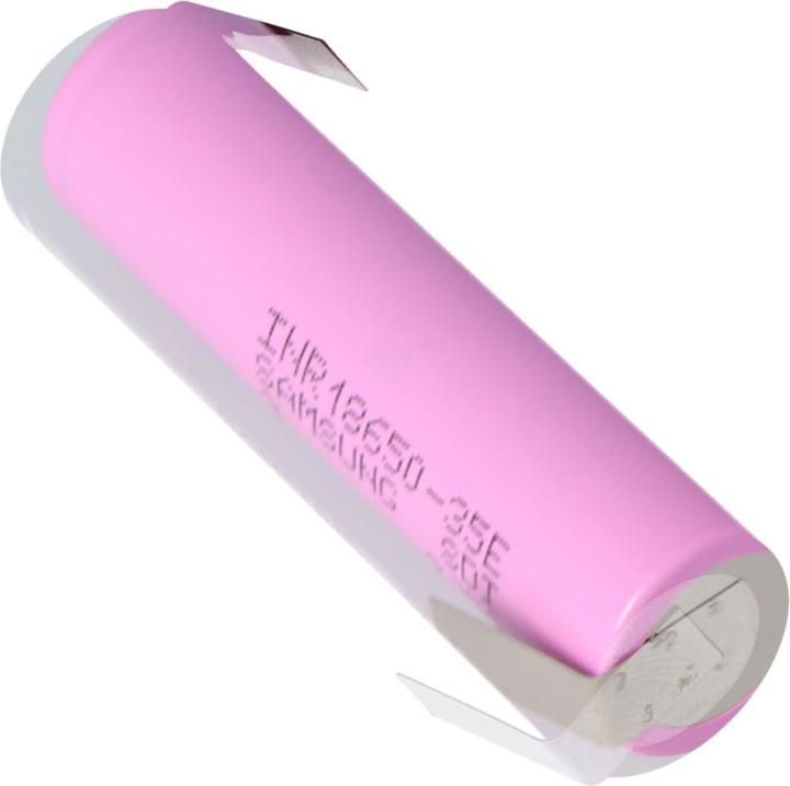 Image du produit Samsung Batterie INR18650-35E pôle positif plat sélectionnable avec ou sans cosses à souder (1 pcs, 18650, 3500 mAh)