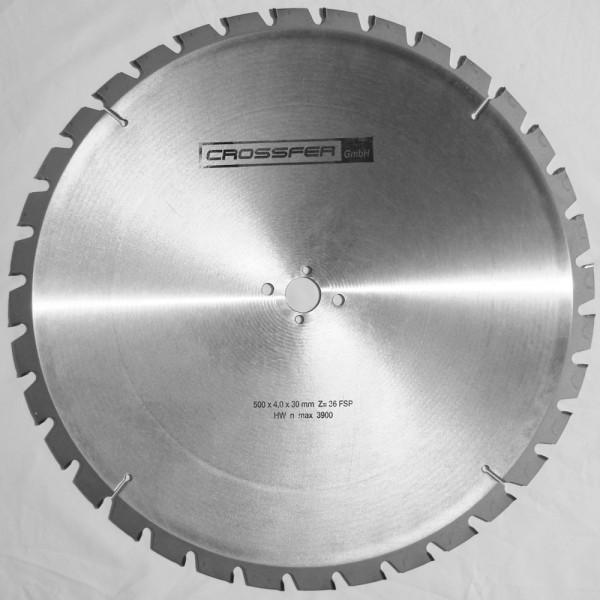 Produktbild Crossfer - NAGELFESTES HM SÄGEBLATT HOLZ-GROBSCHNITT 500 MM Ø x 4,0mm, Bohrung 30mm, 36 Zähne.