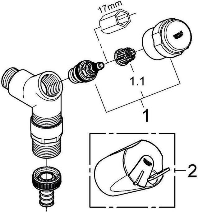 Produktbild Grohe WAS Anschlussventil 1/2" chr