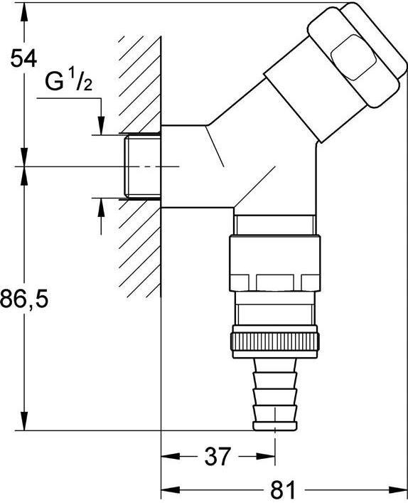 Produktbild Grohe WAS Anschlussventil 1/2" chr