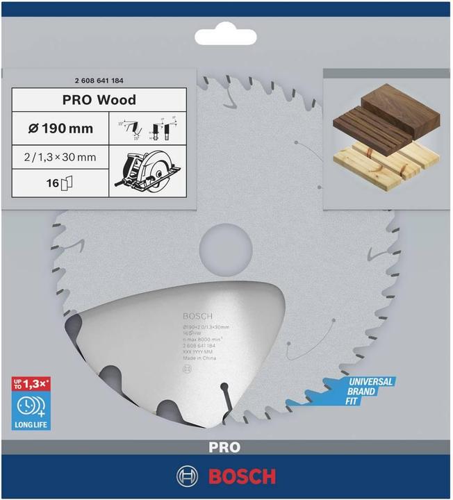 Produktbild Bosch Professional Zubehör PRO Wood Kreissägeblatt, 190 x 2 x 30 mm