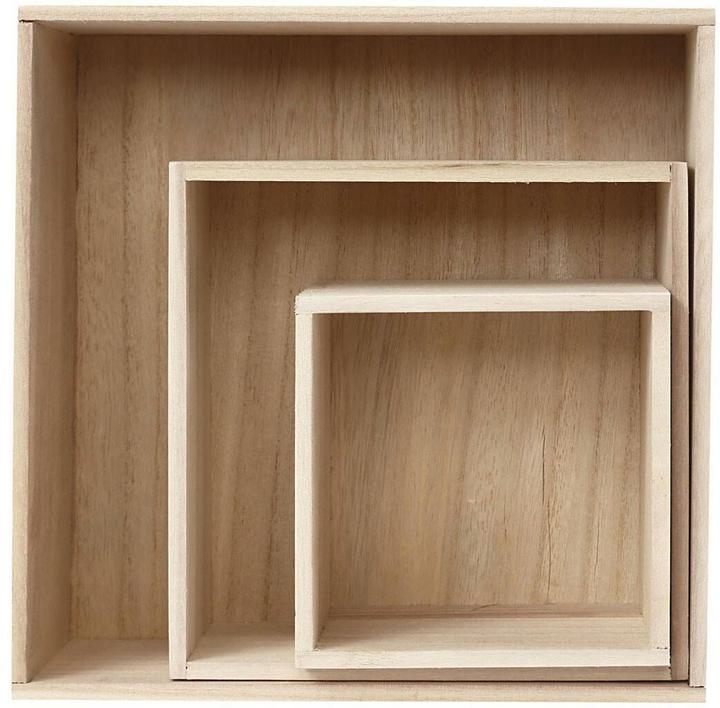Image du produit Creativ Company Coffret en bois carré (15 x 15 x 28 cm, 11.37 l)