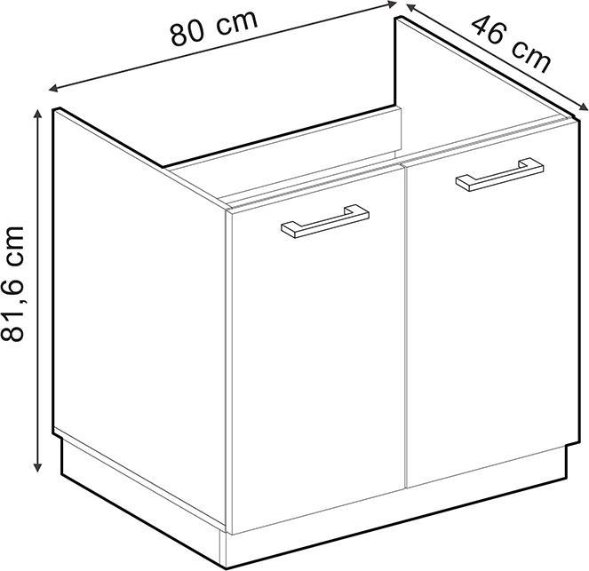 Produktbild Vicco Spülenunterschrank R-Line, Anthrazit Landhaus/Anthrazit, 80 cm ohne Arbeitsplatte