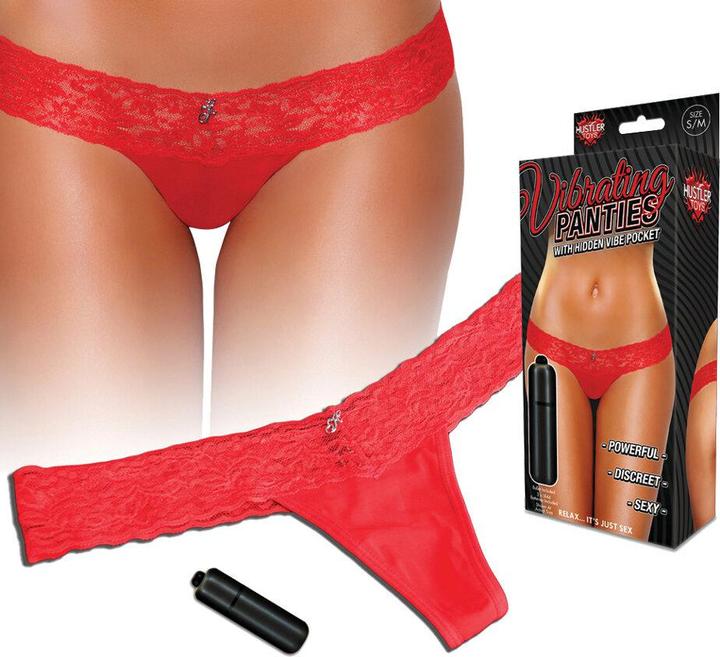 Hustler Vibrating Panties slim red S/M (S/M)