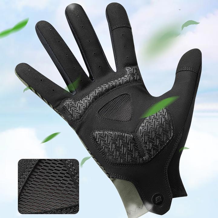 Actual product image Rockbros cycling gloves spring/summer/autumn, full, size: L - green (L)