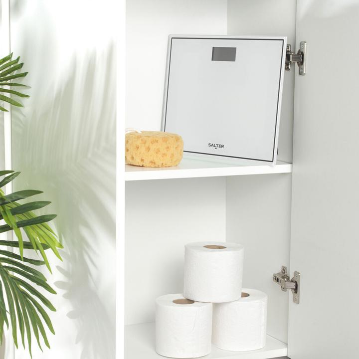 Produktbild Salter 9207 WH3R Compact Glass Electronic Bathroom Scale - Baltas (150 kg)