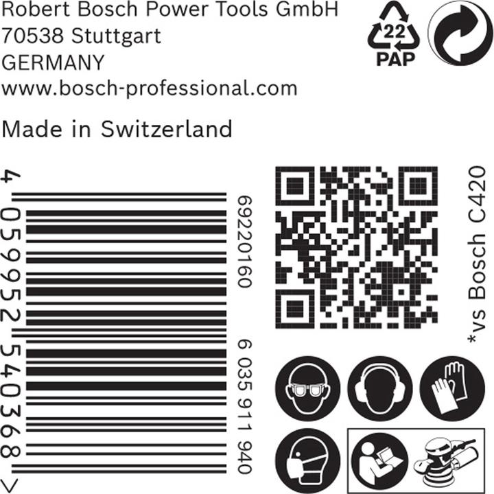 Actual product image Bosch Professional Zubehör EXPERT M480 Sanding net for random orbital sander, 150 mm, G 80, 50 pieces (80)