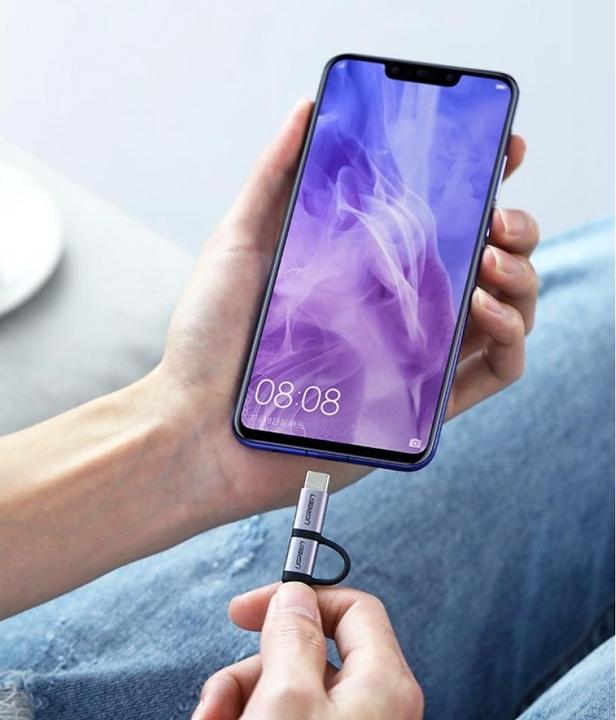 Produktbild Ugreen 2-in-1 USB-C / MicroUSB auf USB & Sync QC 3.0 (1 m, USB 2.0)