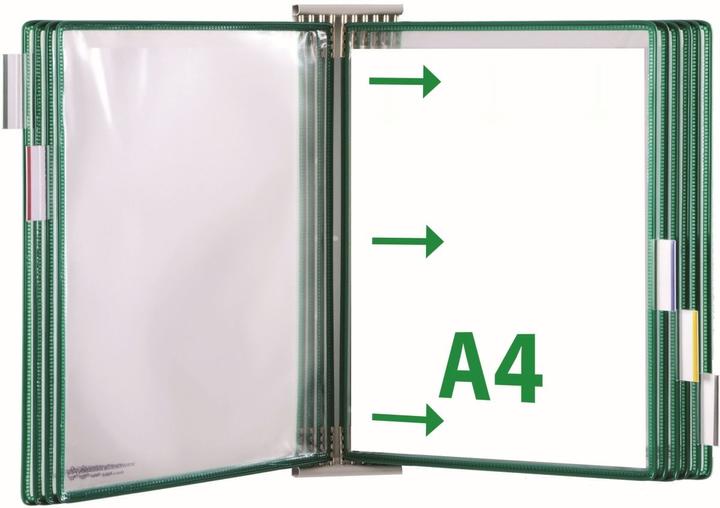 Actual product image Tarifold Wall display board system 427105 DIN A4 green with 10 display boards