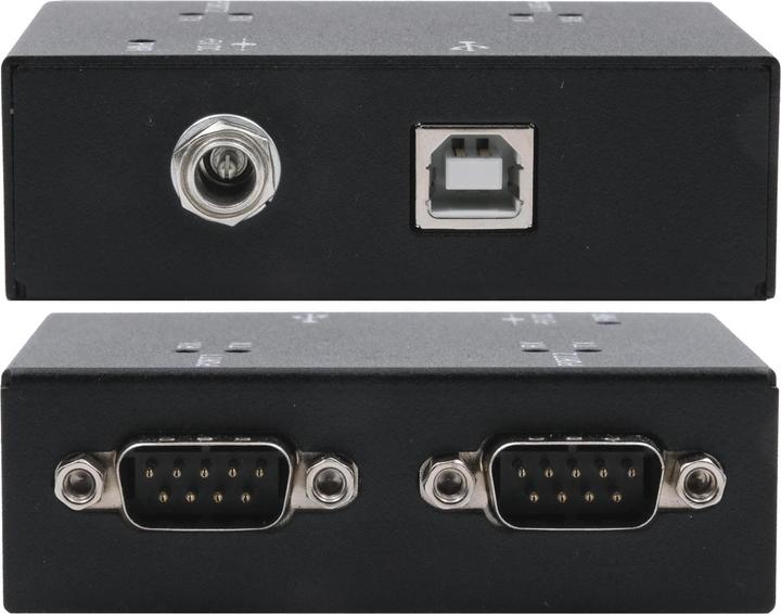 Image du produit Exsys Ports USB 2.0 vers 2S série RS-232, boîtier métallique, avec jeu de puces FTDI