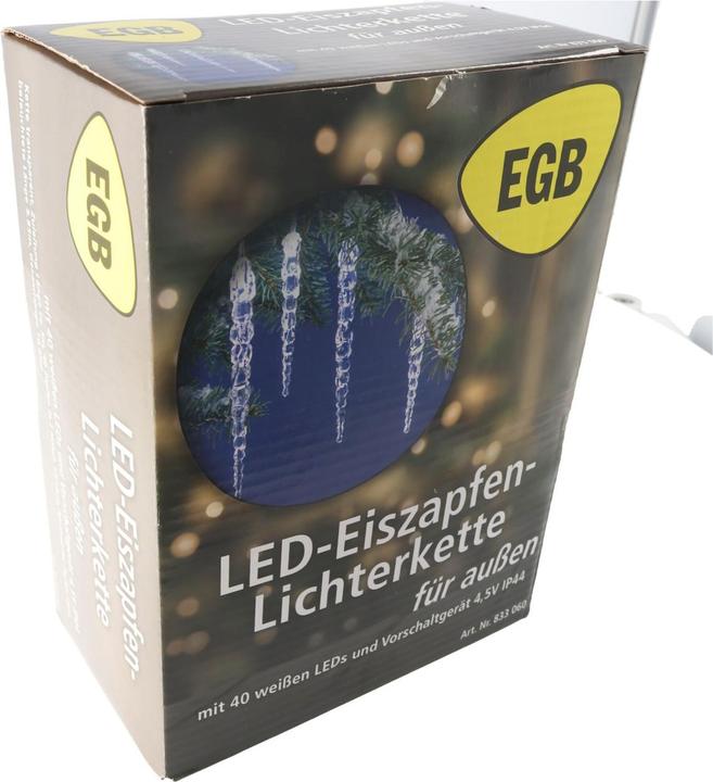 Produktbild EGB LEDEiszapfenLichterkette 40 Zapfen weisse LED (10.85 m)