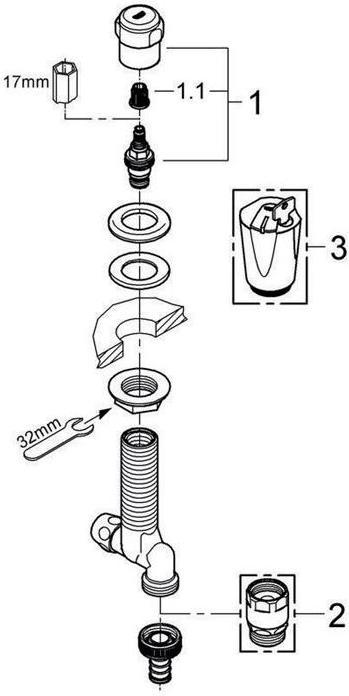 Produktbild Grohe WAS Untertischventil 1/2" verstb bis 50mm chr