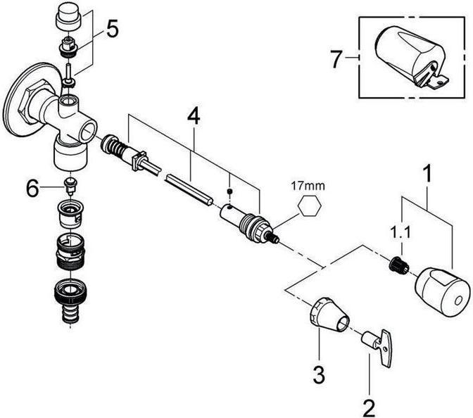 Produktbild Grohe Aussenwandventil EUROTEC 1/2Zoll chr m Sicherungseinrichtung Typ