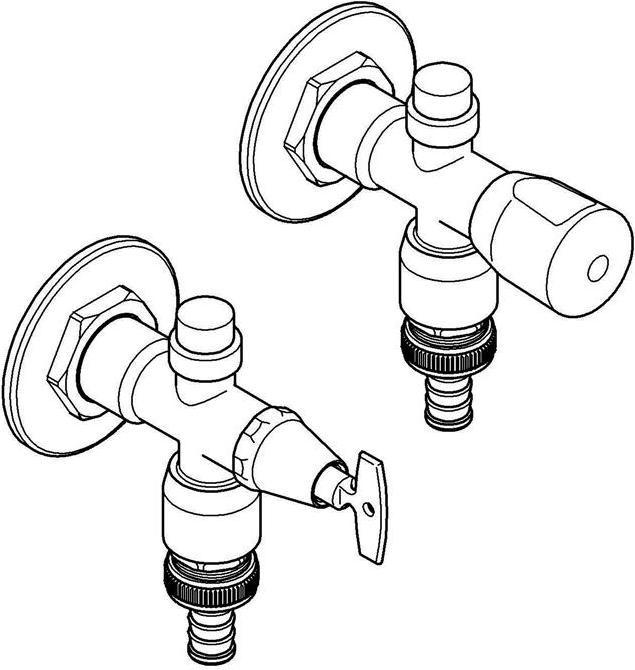 Produktbild Grohe Aussenwandventil EUROTEC 1/2Zoll chr m Sicherungseinrichtung Typ