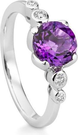 Breuning RING - E.AMETHYST/Brill. 0,09 Ct. H/si (60, 585/14 K Gold)
