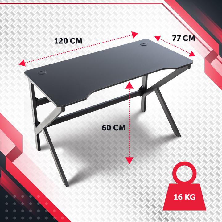 Image du produit CLP Table de jeu Lewiston K LED, rouge
