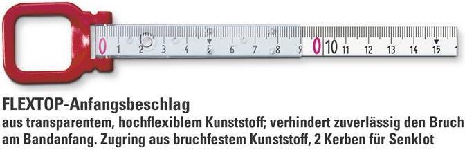 Actual product image BMI Frame tape measure ERGOLINE Length 30 m Band width 13 mm W mm/cm EG II Aluminium white Steel tape (cm, mm)
